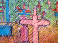 Graveyard And Spirit of Renewal Pastel 29x44 Works on Paper (not prints) by Amado Pena - 1 Graveyard And Spirit of Renewal Pastel 29x44 Works on Paper (not prints) by Amado Pena - 1