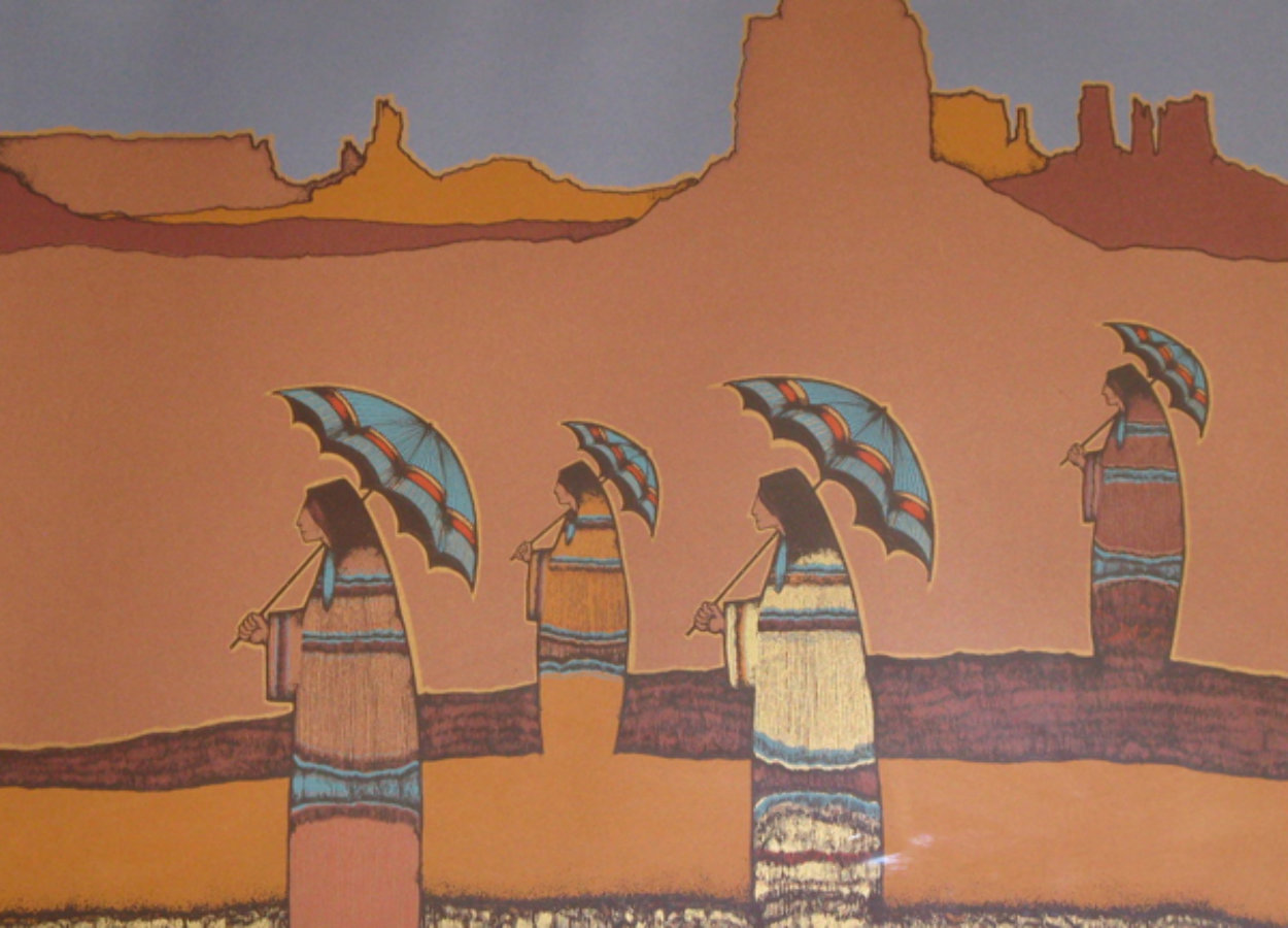 Mujeres Con Paraguas 1979 Limited Edition Print by Amado Pena Mujeres Con Paraguas 1979 Limited Edition Print by Amado Pena