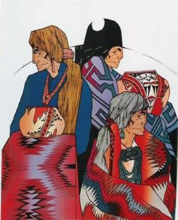 Colcha Series: A La Feria 1990 Limited Edition Print - Amado Pena Colcha Series: A La Feria 1990 Limited Edition Print - Amado Pena