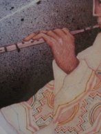 Man Playing Flute 1983 Limited Edition Print by Amado Pena - 2 Man Playing Flute 1983 Limited Edition Print by Amado Pena - 2