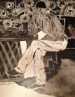 Mestro Series: Pensando 2006 20x16 Drawing by Amado Pena - 0 Mestro Series: Pensando 2006 20x16 Drawing by Amado Pena - 0