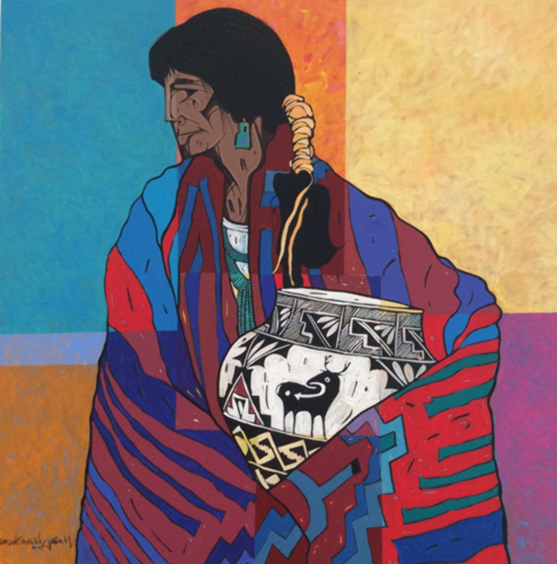 Mestizo Series: Dos De Acoma 2005 Original Painting by Amado Pena Mestizo Series: Dos De Acoma 2005 Original Painting by Amado Pena