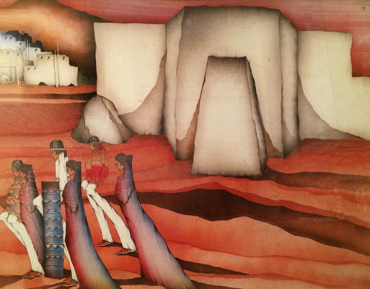 Untitled Painting 1984 22x12 Original Painting by Amado Pena Untitled Painting 1984 22x12 Original Painting by Amado Pena