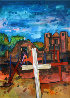El Camposanto Watercolor 1998 40x32 Watercolor by Amado Pena - 0