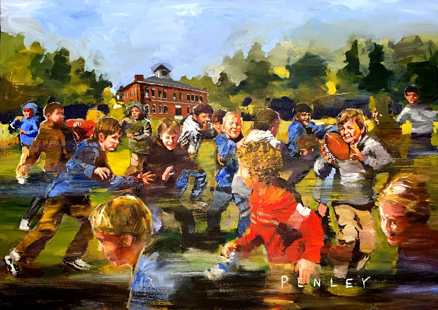 Children Playing 2000 60x84 Original Painting by Steve Penley