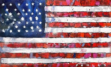 American Flag 2021 36x60 Super Huge Original Painting - Steve Penley American Flag 2021 36x60 Super Huge Original Painting - Steve Penley
