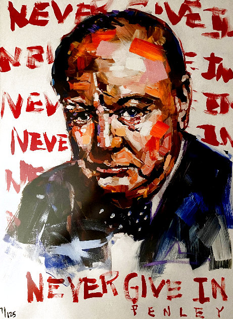 Churchill Never Give in 2010 Embellished Limited Edition Print by Steve Penley