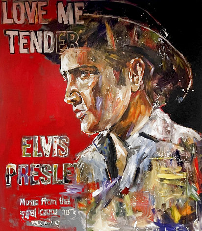 Elvis 2009 72x60 - Huge Mural Size Original Painting - Steve Penley