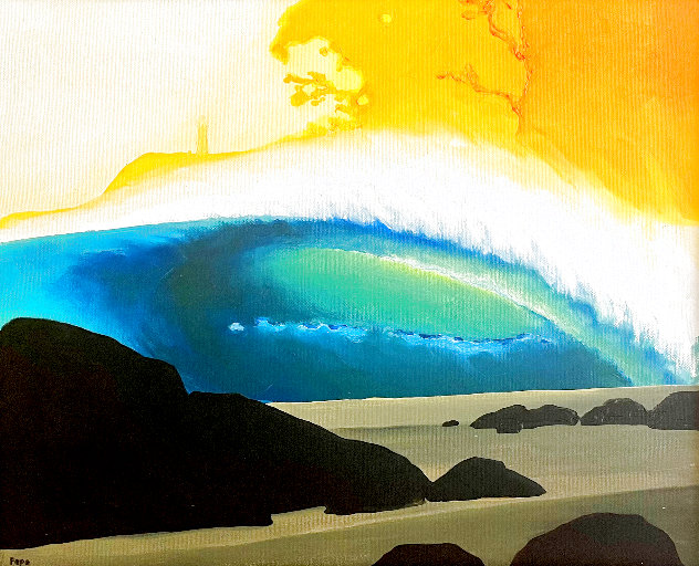 Lumahai at Sunset 21x25 - Hawaii Original Painting by Pepe Patrick Conley