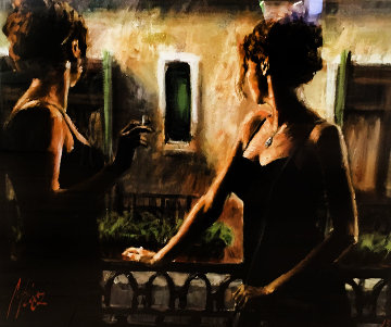 Balcony At Buenos Aires V Embellished 2007 Limited Edition Print - Fabian Perez Balcony At Buenos Aires V Embellished 2007 Limited Edition Print - Fabian Perez