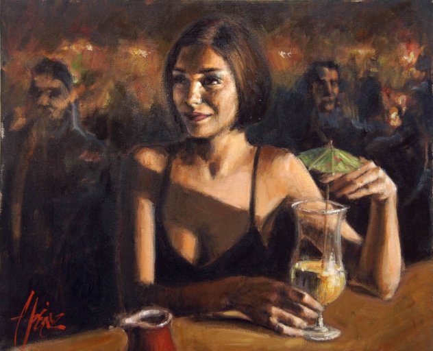 Cocktail in Maui AP 2005 - Hawaii Limited Edition Print by Fabian Perez