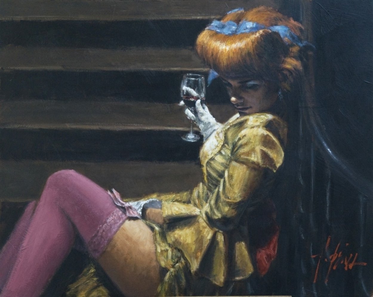 Cortigiana Su Le Scale AP 2005 Limited Edition Print by Fabian Perez Cortigiana Su Le Scale AP 2005 Limited Edition Print by Fabian Perez