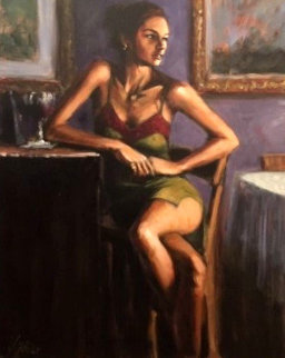 Wait 30x24 Original Painting - Fabian Perez Wait 30x24 Original Painting - Fabian Perez