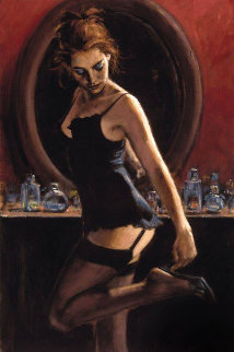 Medias Negras III 2006 Embellished Limited Edition Print - Fabian Perez Medias Negras III 2006 Embellished Limited Edition Print - Fabian Perez