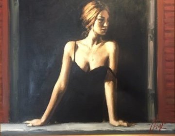 Balcony At Buenos Aires V 30x36 Original Painting - Fabian Perez Balcony At Buenos Aires V 30x36 Original Painting - Fabian Perez