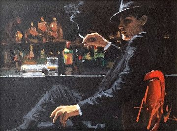 Whiskey At Las Brujas V 22x25 Original Painting - Fabian Perez Whiskey At Las Brujas V 22x25 Original Painting - Fabian Perez