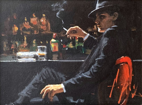 Whiskey At Las Brujas V 22x25 Original Painting - Fabian Perez