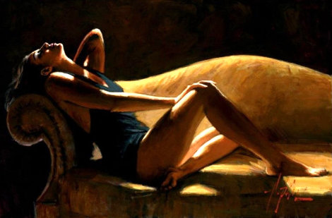 Paola on the Couch Caramel 2018 Limited Edition Print - Fabian Perez