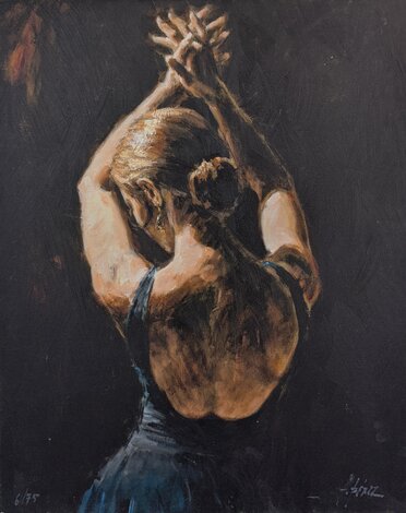 Tango Embellished Giclee on Canvas Limited Edition Print - Fabian Perez