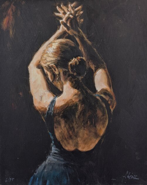 Tango Embellished Giclee on Canvas Limited Edition Print by Fabian Perez