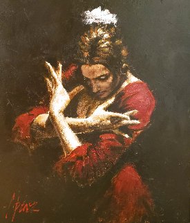 Tersiopelo Rojo 24x20 Original Painting - Fabian Perez Tersiopelo Rojo 24x20 Original Painting - Fabian Perez
