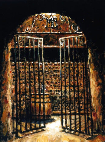 Wine Cellar AP 2004 Embellished Giclee on Canvas Limited Edition Print - Fabian Perez