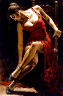Lunares Negros II AP Embellished - Huge Limited Edition Print - Fabian Perez Lunares Negros II AP Embellished - Huge Limited Edition Print - Fabian Perez
