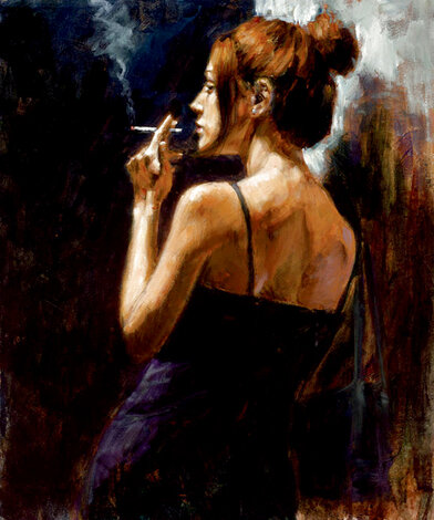 Full Moon Empty Heart 2002 Embellished Giclee on Canvas Limited Edition Print - Fabian Perez