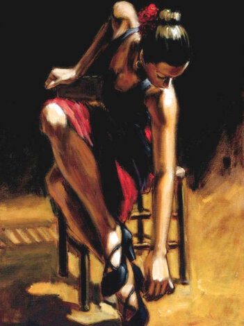 Dancer in Red 2002 AP Embellished Giclee on Board Limited Edition Print - Fabian Perez