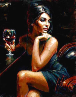 Saba with Red Wine 2010 Limited Edition Print - Fabian Perez Saba with Red Wine 2010 Limited Edition Print - Fabian Perez