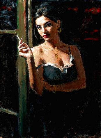 At the Door V 2018 Embellished Limited Edition Print - Fabian Perez