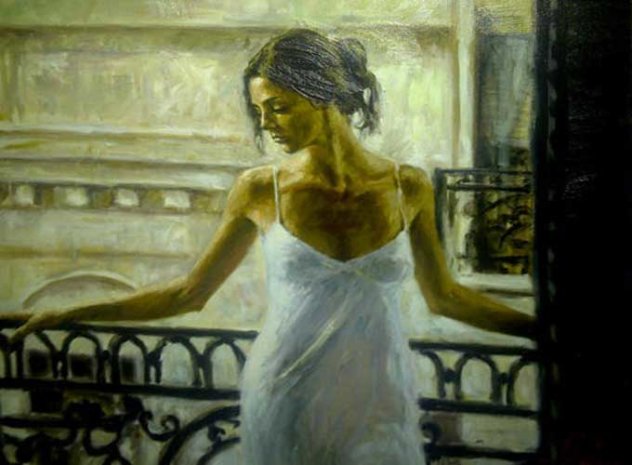 Balcony At Buenos Aires I PP Embellished - Argentina Limited Edition Print by Fabian Perez