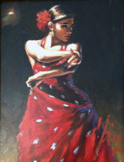 Celine Con Lunares Blancos 2011 12x9 Original Painting - Fabian Perez Celine Con Lunares Blancos 2011 12x9 Original Painting - Fabian Perez