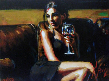 Red on Yellow III 2011 Limited Edition Print - Fabian Perez Red on Yellow III 2011 Limited Edition Print - Fabian Perez
