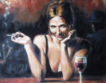 Selling Pleasure AP 2003 Embellished Limited Edition Print - Fabian Perez Selling Pleasure AP 2003 Embellished Limited Edition Print - Fabian Perez
