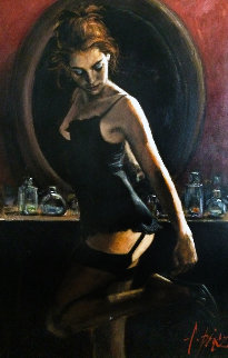 Medias Negras III 2006 48x36 Huge Original Painting - Fabian Perez Medias Negras III 2006 48x36 Huge Original Painting - Fabian Perez