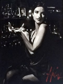 Marissa IV 2012 30x30 Original Painting - Fabian Perez Marissa IV 2012 30x30 Original Painting - Fabian Perez