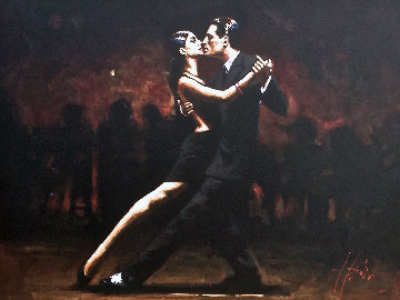 Tango in Paris -Black Suit 2008 53x44 Huge  Original Painting - Fabian Perez
