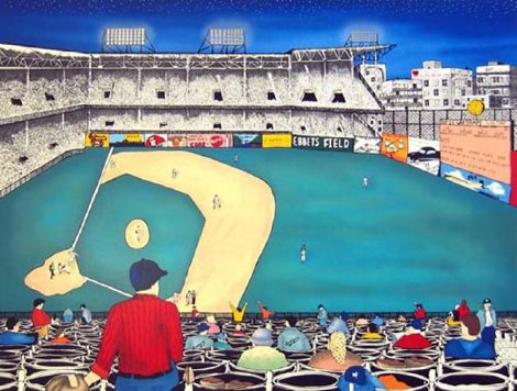 Old Ball Game 1990 Huge —NYC Limited Edition Print - Linnea Pergola