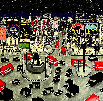 London 1943 Piccadilly Circus  PP 1990 Limited Edition Print - Linnea Pergola