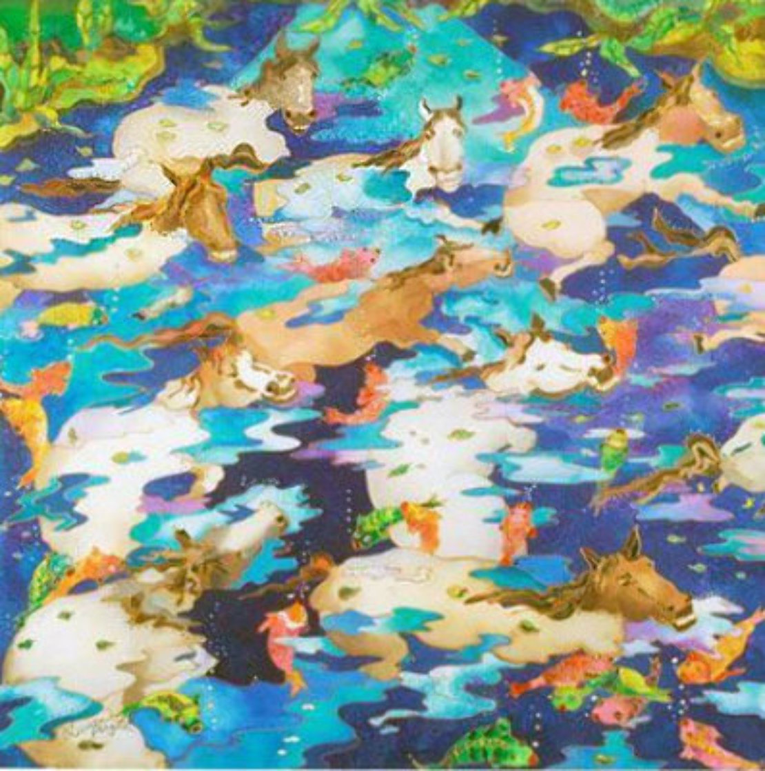 Swimming Ponies I 2009 Limited Edition Print by Linnea Pergola Swimming Ponies I 2009 Limited Edition Print by Linnea Pergola