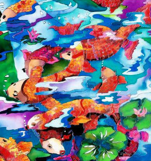 Frolicking Koi Fish 2009 Limited Edition Print - Linnea Pergola