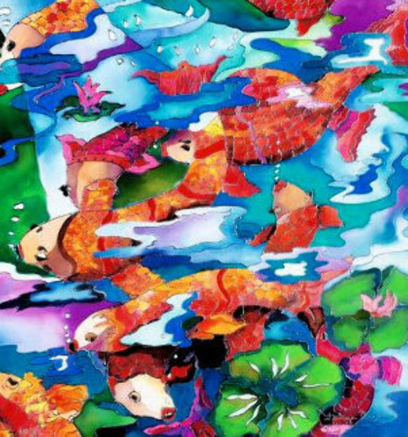 Frolicking Koi Fish 2009 Limited Edition Print by Linnea Pergola