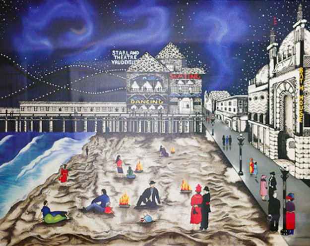 Seaside Nights, Northern Lights 1990 Limited Edition Print by Linnea Pergola Seaside Nights, Northern Lights 1990 Limited Edition Print by Linnea Pergola
