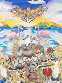 Galapagos 2011 41x31 Huge Original Painting - Linnea Pergola