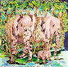 Trunkin' Through the Forest 2010 30x30 Original Painting by Linnea Pergola - 0