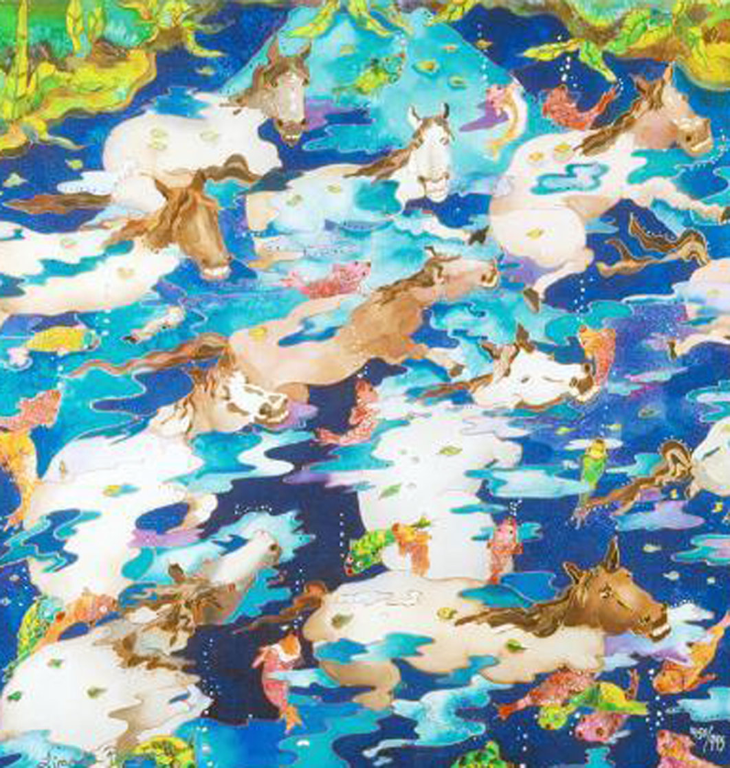 Swimming Ponies I 2009 Limited Edition Print by Linnea Pergola Swimming Ponies I 2009 Limited Edition Print by Linnea Pergola