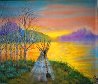 Tee Pee Sunset 2016 18x21 Original Painting by Gregory Perillo - 0