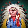 Chief  White Hawk 24x24 Original Painting by Gregory Perillo - 0