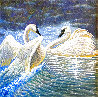 Mates Forever, Trumpeter Swans Montana 2009 24x30 Original Painting by Gregory Perillo - 0